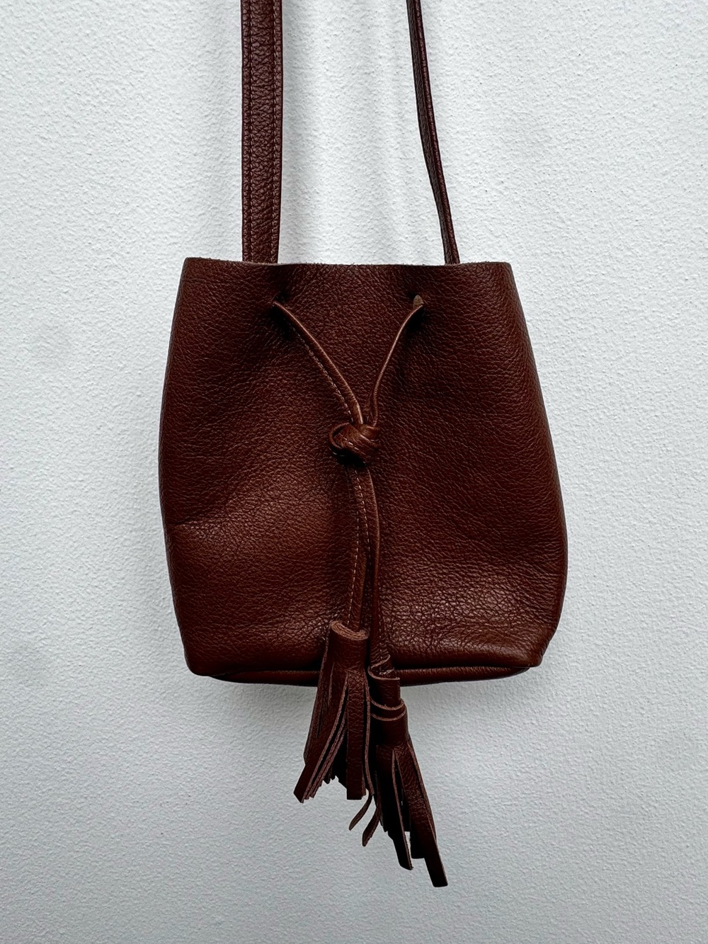 Women’s Brown Leather Tassel Crossbody Bag